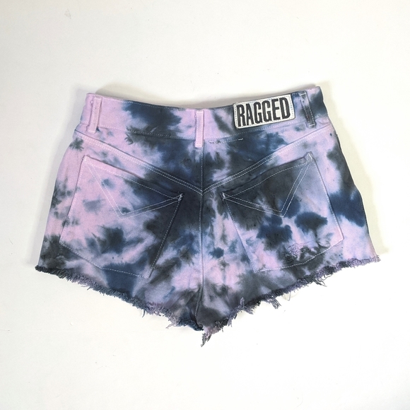 the ragged priest Pants - The Ragged Priest | Tie Dye Purple Mini Shorts